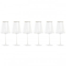 Champagne e calice piatto per champagne Home ESPRIT Trasparente Dorato Cristallo 400 ml (6 Unità)