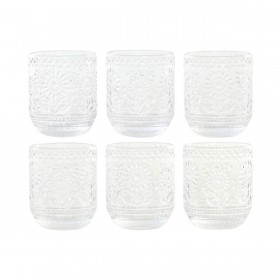 Set di Bicchieri Home ESPRIT Trasparente Cristallo Con rilievo 360 ml (6 Unità)