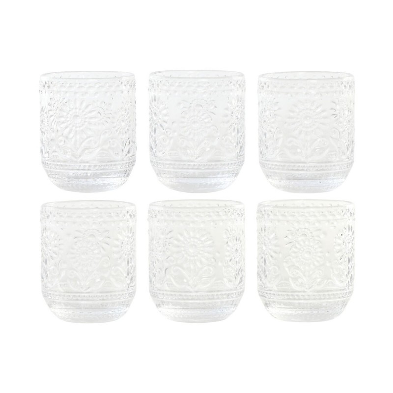Set di Bicchieri Home ESPRIT Trasparente Cristallo Con rilievo 360 ml (6 Unità)