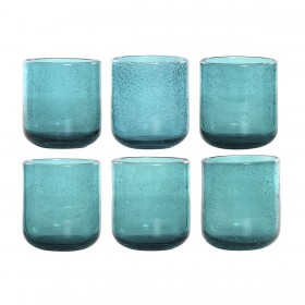 Set di Bicchieri Home ESPRIT Turchese Cristallo 320 ml (6 Unità)
