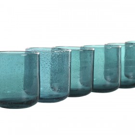 Set di Bicchieri Home ESPRIT Turchese Cristallo 320 ml (6 Unità)