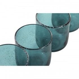 Set di Bicchieri Home ESPRIT Turchese Cristallo 320 ml (6 Unità)