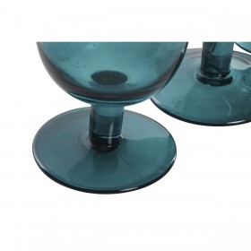 Set di Bicchieri Home ESPRIT Turchese Cristallo 300 ml (6 Unità)