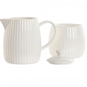 Porta latte e zucchero Home ESPRIT Bianco Porcellana 250 ml 12 x 7,6 x 9 cm 2 Pezzi