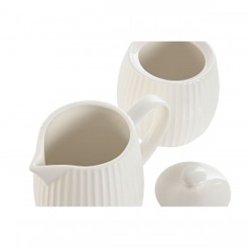 Porta latte e zucchero Home ESPRIT Bianco Porcellana 250 ml 12 x 7,6 x 9 cm 2 Pezzi