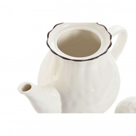 Teiera Home ESPRIT Bianco Marrone Porcellana 1 L