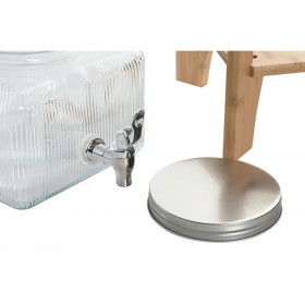 Dispenser di Acqua Home ESPRIT Trasparente Naturale Bambù Cristallo 3,5 L 19 x 19 x 16 cm