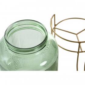 Dispenser di Acqua Home ESPRIT Verde Dorato Metallo Cristallo 4 L 16 x 16 x 24,6 cm