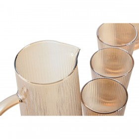 Set di bicchieri con bottiglia Home ESPRIT Ambra Vetro Borosilicato 1,25 L