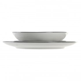 Servizio di Piatti Home ESPRIT Grigio chiaro Porcellana Scandi 18 Pezzi