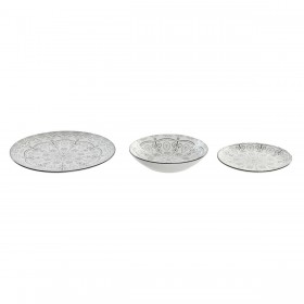 Servizio di Piatti Home ESPRIT Grigio chiaro Porcellana Scandi 18 Pezzi