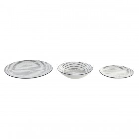 Servizio di Piatti Home ESPRIT Azzurro Porcellana Righe Mediterraneo 18 Pezzi