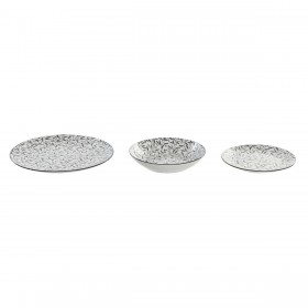 Servizio di Piatti Home ESPRIT Grigio chiaro Porcellana 18 Pezzi