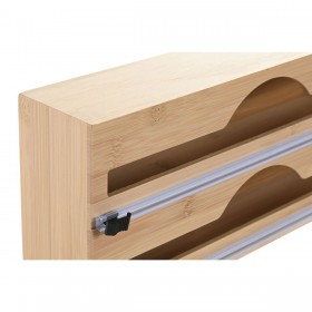 Portarotolo di Carta da Cucina Home ESPRIT Naturale Bambù 33,5 x 7 x 14,5 cm