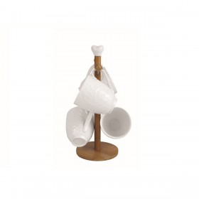 Tazza Mug Home ESPRIT Bianco Naturale Con rilievo 350 ml