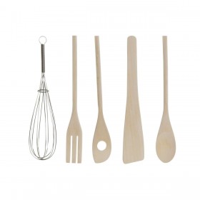 Contenitore per Utensili da Cucina Home ESPRIT Bambù Porcellana 6 Pezzi