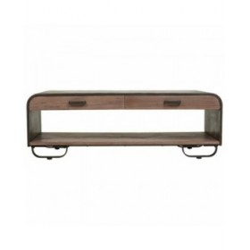 Tavolino da Caffè Alexandra House Living Marrone Legno Ferro Lamiera Legno di abete 62 x 41 x 120 cm