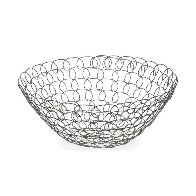 Portafrutta Versa Grigio Metallo Acciaio 28 x 12 x 28 cm 1 L