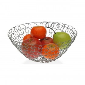 Portafrutta Versa Grigio Metallo Acciaio 28 x 12 x 28 cm 1 L