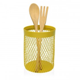 Contenitore per Utensili da Cucina Versa Metallo Acciaio 11,5 x 15,5 x 11,5 cm Giallo
