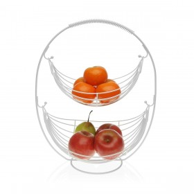 Portafrutta Versa Bianco Metallo (27 x 45,5 x 36 cm)