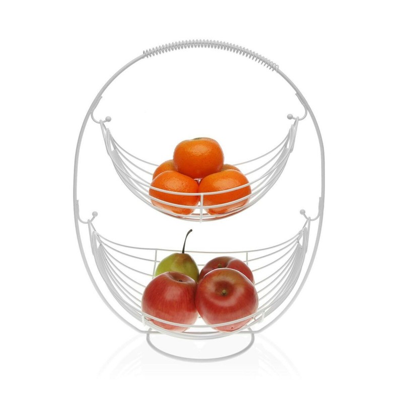 Portafrutta Versa Bianco Metallo (27 x 45,5 x 36 cm)