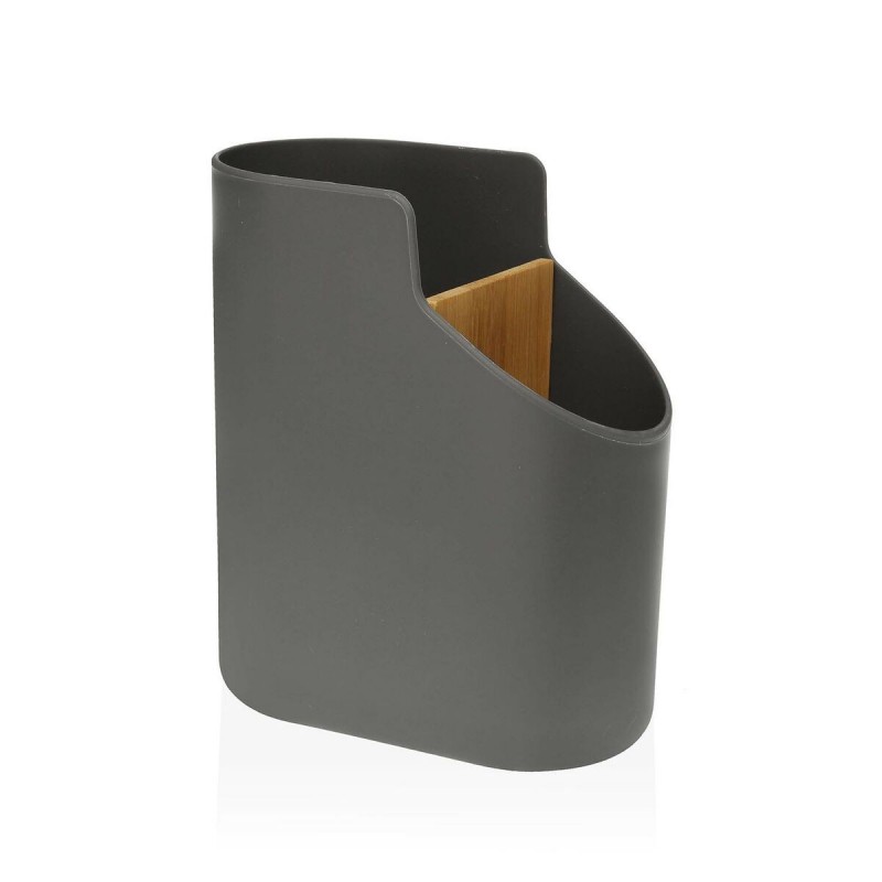 Contenitore per Utensili da Cucina Versa Bambù ABS 8,5 x 17,6 x 15 cm Grigio