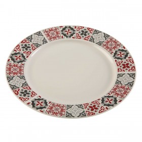 Piatto da pranzo Versa Rosso Granato Multicolore Porcellana