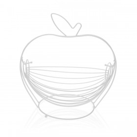 Portafrutta Versa Bianco Mela Acciaio (24,5 x 29,5 x 30 cm)
