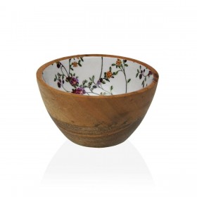 Ciotola per Aperitivi Versa Bambù Porcellana Legno di mango Fiori Campo 13 x 7 x 13 cm