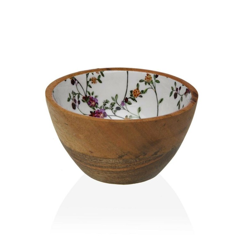 Ciotola per Aperitivi Versa Bambù Porcellana Legno di mango Fiori Campo 13 x 7 x 13 cm