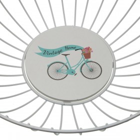 Portafrutta Versa Bicicletta Metallo Acciaio Legno MDF 28 x 10 x 28 cm