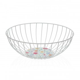 Portafrutta Versa Flandes Metallo Acciaio Legno MDF 28 x 10 x 28 cm