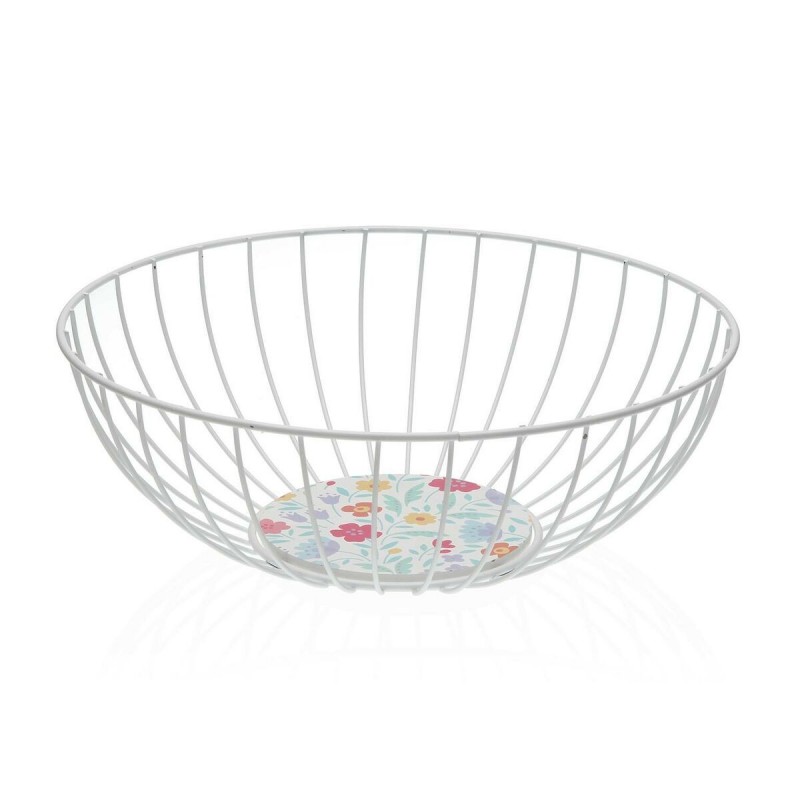 Portafrutta Versa Flandes Metallo Acciaio Legno MDF 28 x 10 x 28 cm