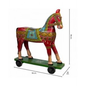 Statua Decorativa Alexandra House Living Legno di mango Cavallo 36 x 96 x 86 cm