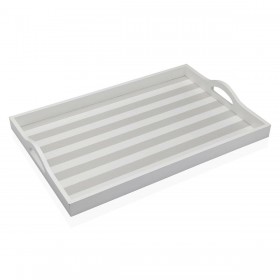 Vassoio Versa Grigio Legno MDF 30 x 5 x 45 cm Righe
