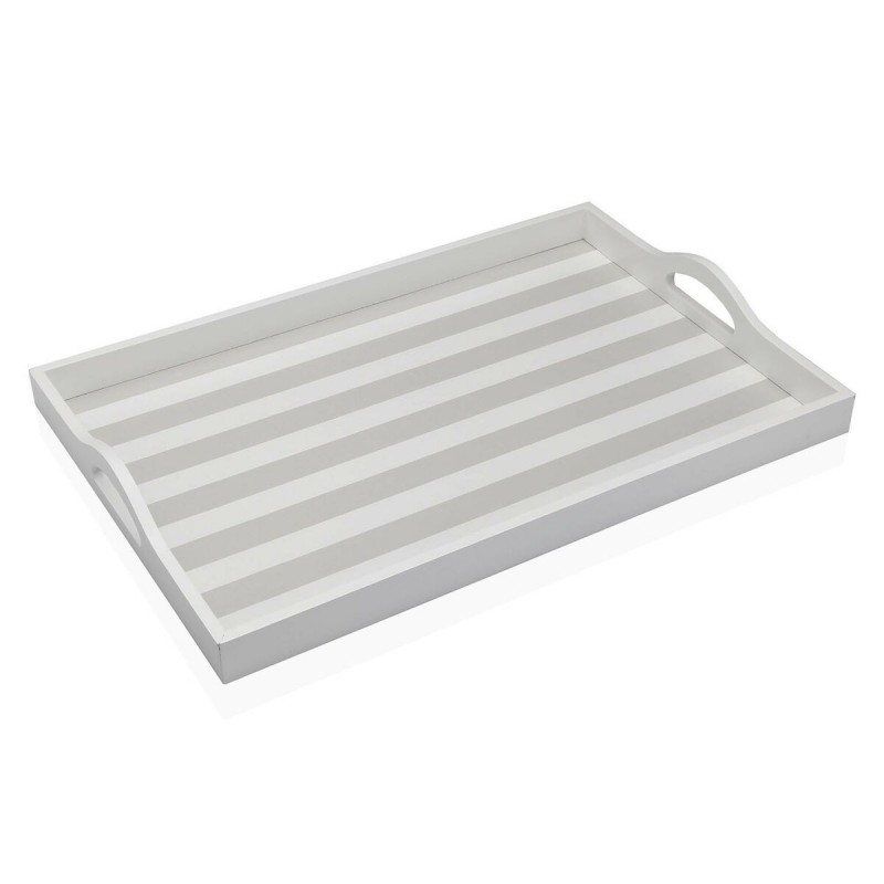 Vassoio Versa Grigio Legno MDF 30 x 5 x 45 cm Righe