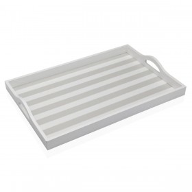 Vassoio Versa Grigio Legno MDF 30 x 5 x 45 cm Righe