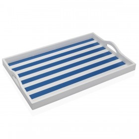 Vassoio Versa Azzurro Legno MDF 30 x 5 x 45 cm Righe