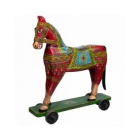Statua Decorativa Alexandra House Living Legno di mango Cavallo 36 x 96 x 86 cm
