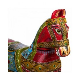 Statua Decorativa Alexandra House Living Legno di mango Cavallo 36 x 96 x 86 cm