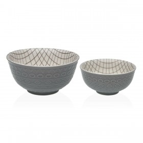 Ciotola per Aperitivi Versa Grigio Ceramica Porcellana 16 x 7,7 x 16 cm