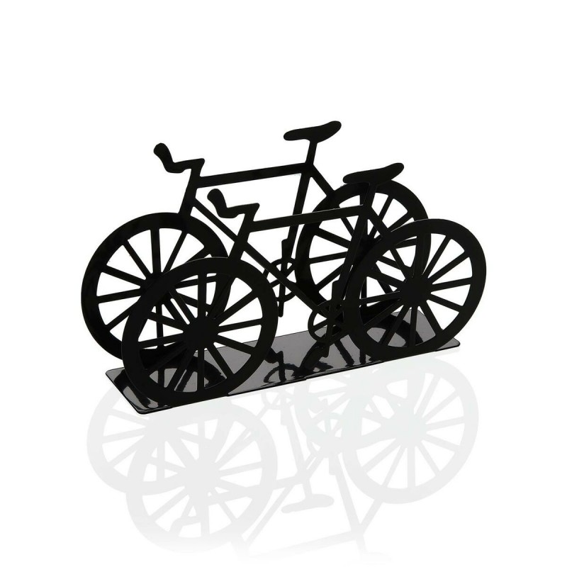 Portatovagliolo Versa Nero Metallo Ceramica Acciaio Ferro 4,5 x 9,5 x 16,5 cm Bicicletta