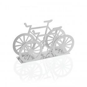 Portatovagliolo Versa Bianco Metallo Ceramica Acciaio Ferro 4,5 x 9,5 x 16,5 cm Bicicletta