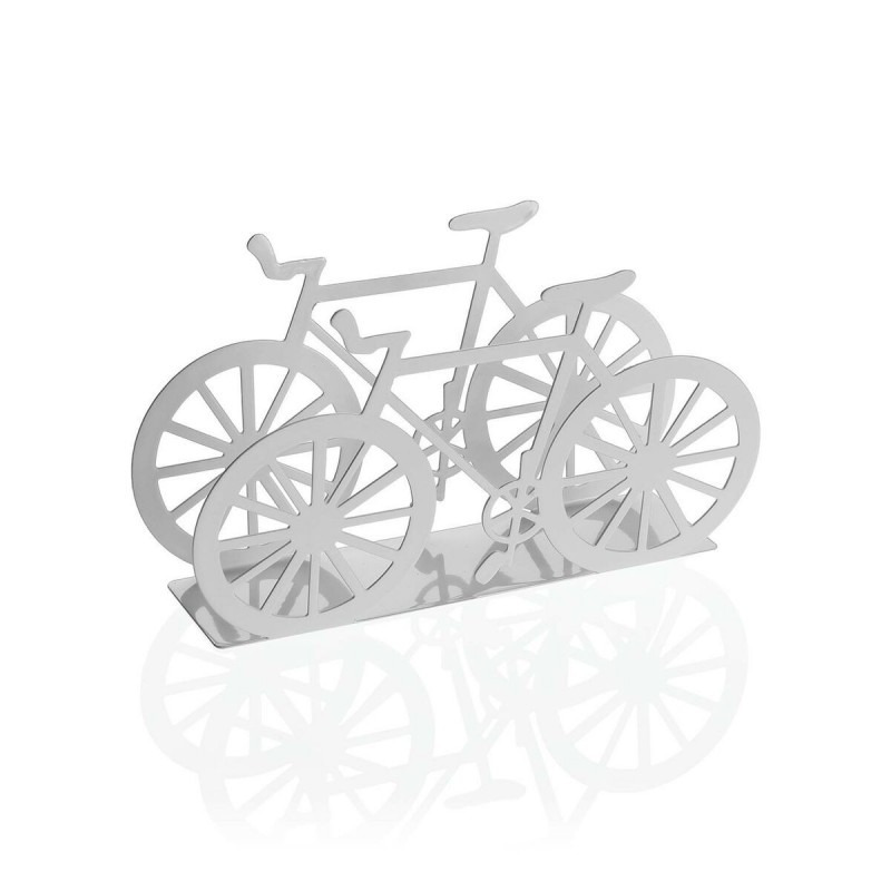 Portatovagliolo Versa Bianco Metallo Ceramica Acciaio Ferro 4,5 x 9,5 x 16,5 cm Bicicletta