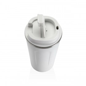 Bicchiere con Tappo Versa Bianco Acciaio polipropilene 510 ml