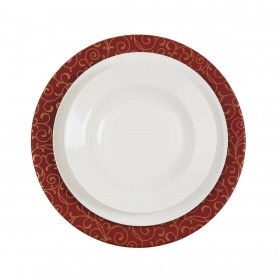 Sotto Piatto Versa Serpentine Rosso Metallo 33 x 1,5 x 33 cm