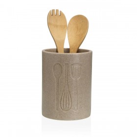 Contenitore per Utensili da Cucina Versa Resina Ceramica 13 x 17,5 x 13 cm