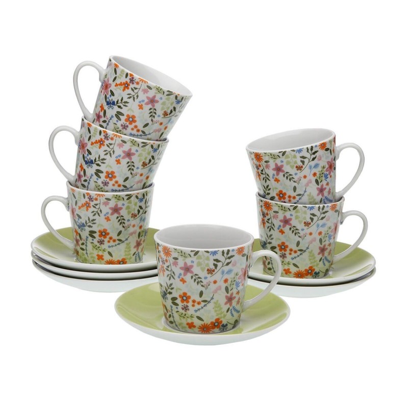 Set di Tazze e Piatti Versa Porcellana Fiori
