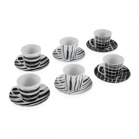 Set di Tazze e Piatti Versa Nero Porcellana